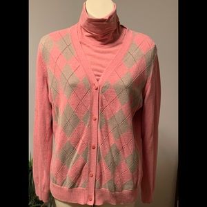 Price ⬇️ Cherokee Argyle cardigan sweater/match turtleneck